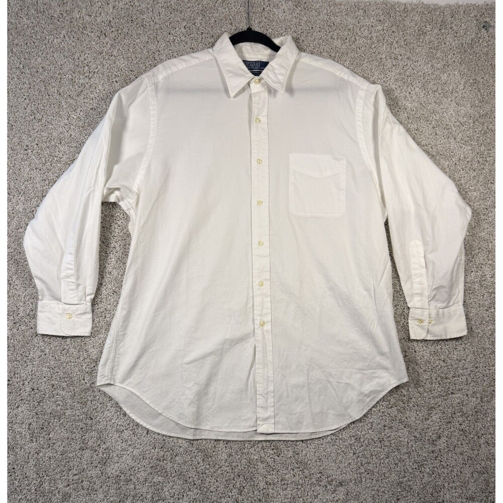 Ralph Lauren Yarmouth White Oxford Button Down Shirt 100% Cotton Men’s